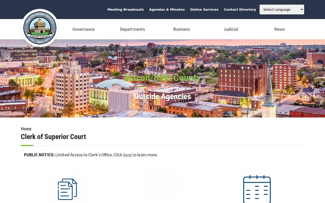 Bibb County Superior Court Clerk criminal filings page