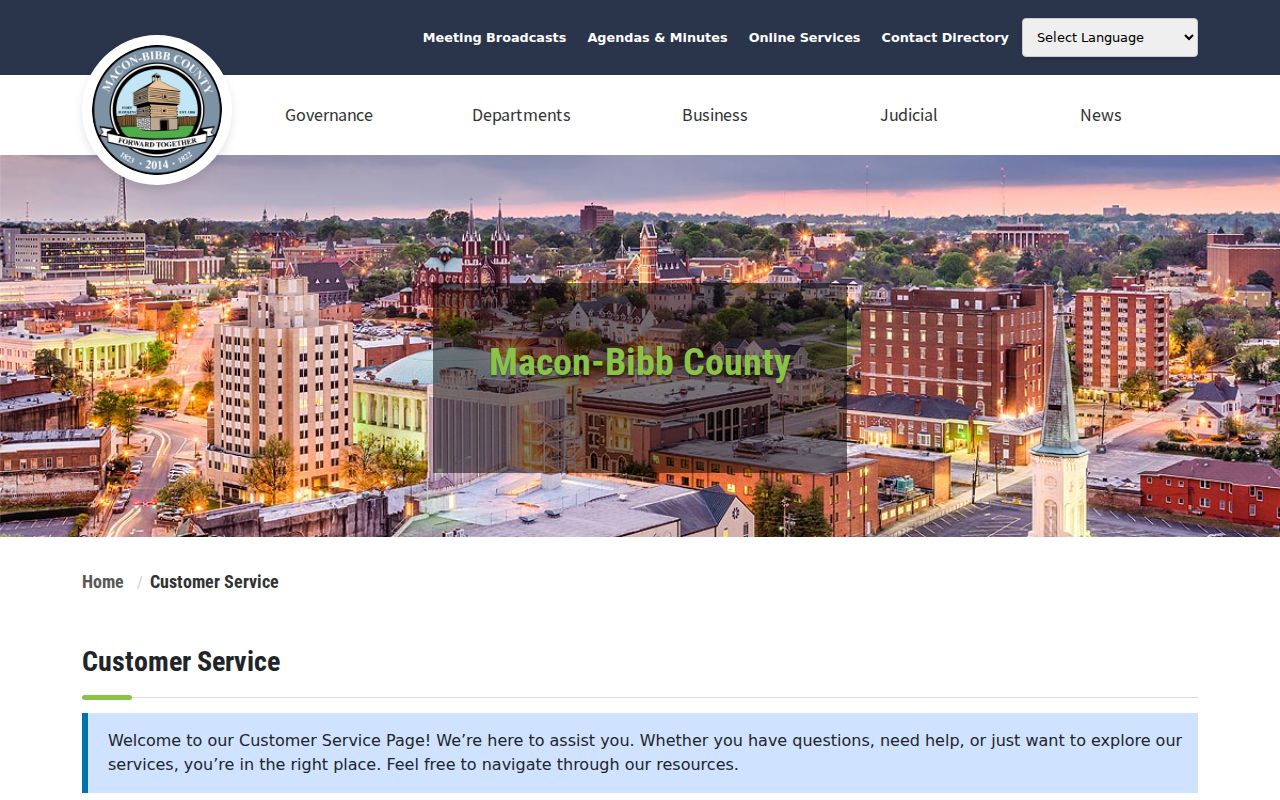 Macon-Bibb County service directory for courts and sheriff offices
