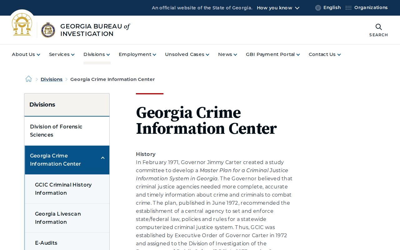 Georgia Crime Information Center official program page