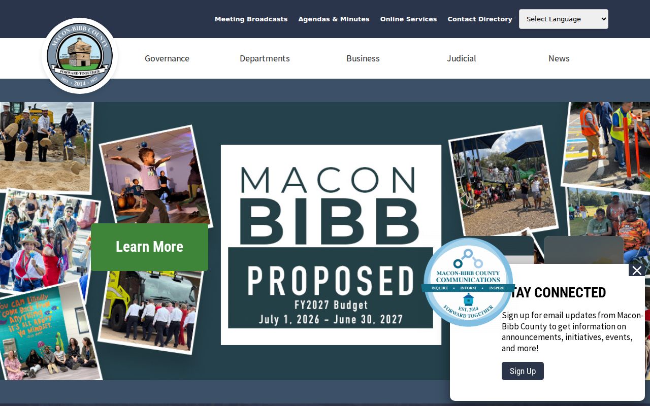 Macon-Bibb County government services homepage